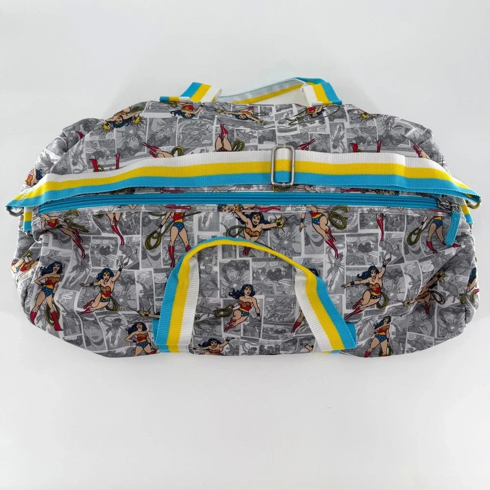 POTTERY BARN KIDS Wonder Woman DC Comics Duffle Bag Grey Superhero Travel Bag